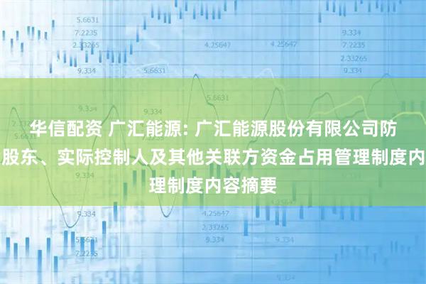 华信配资 广汇能源: 广汇能源股份有限公司防范控股股东、实际控制人及其他关联方资金占用管理制度内容摘要