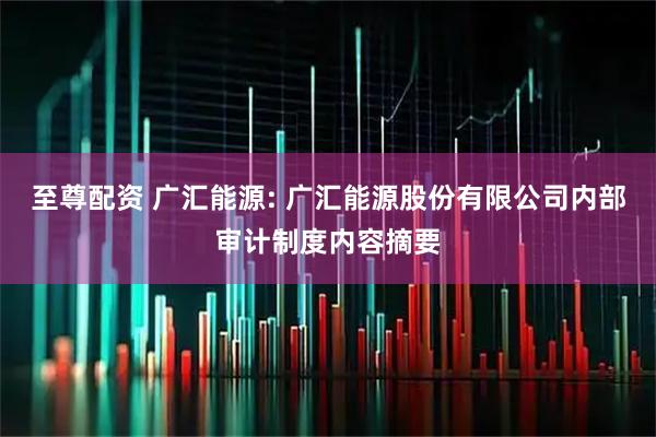 至尊配资 广汇能源: 广汇能源股份有限公司内部审计制度内容摘要
